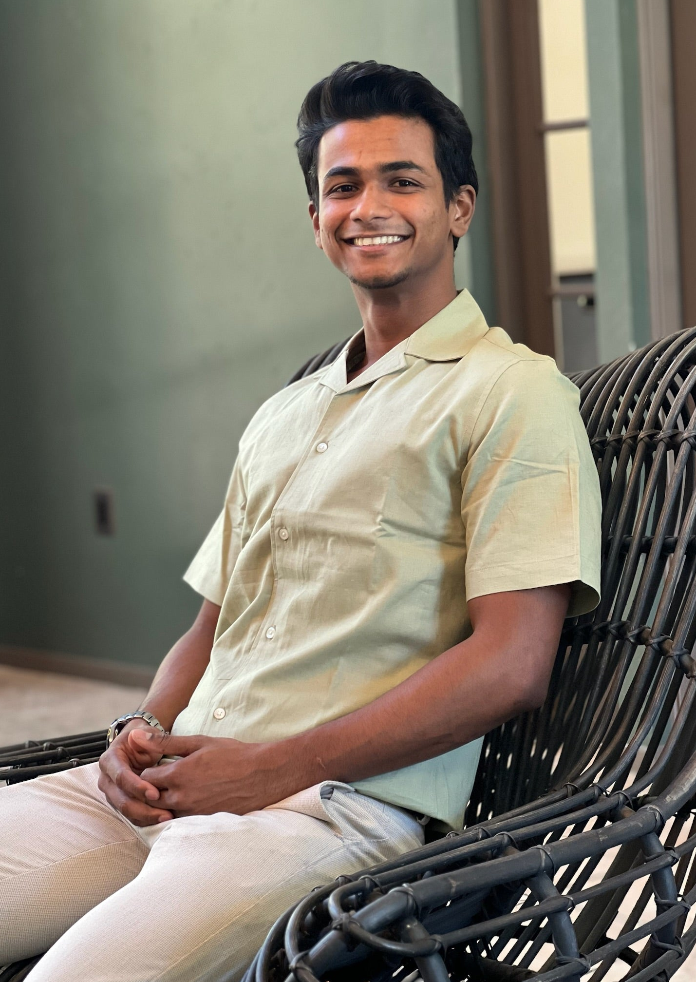 Mens Green Linen Shirt