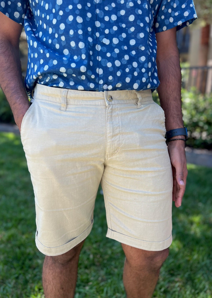 Mens Cream Shorts