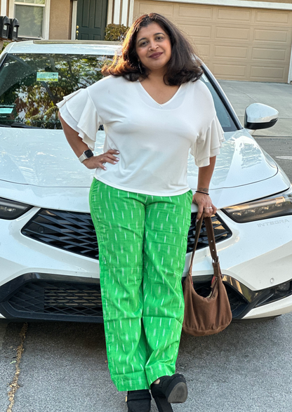 Green Ikat Pants