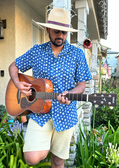 Mens Blue Polka Dot Shirt